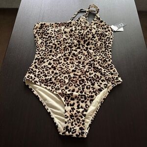 Ibiza Swimwear One Piece Swimsuit Leopard Animal Print ECO Women's Size L NWT